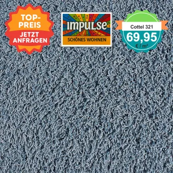 Draufsicht JAB Cottel 321 Hellblau – Teppichboden, Farbe Hellblau, Preis 69,95 €/m²